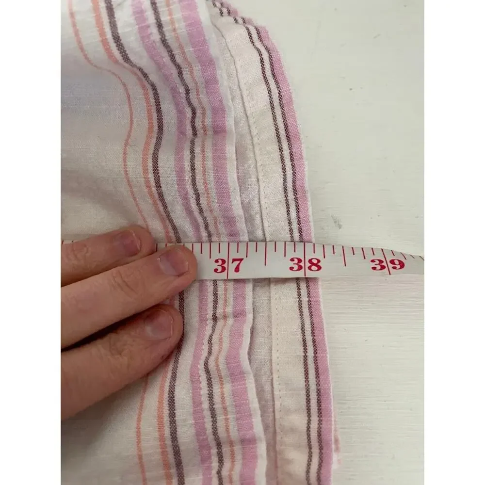 Striped Pajama Set Womens Size Large Tank Top and Wide Leg Pants‎ Cotton Set